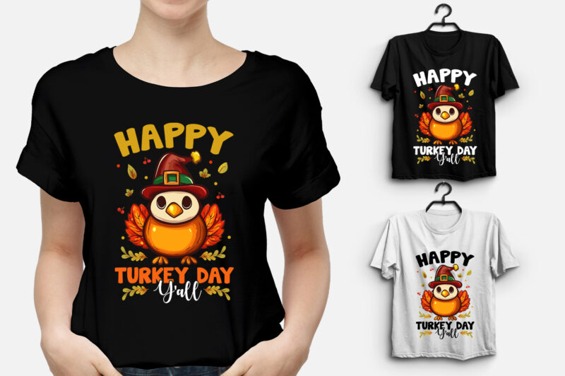Happy Turkey Day Thanksgiving T-Shirt Design