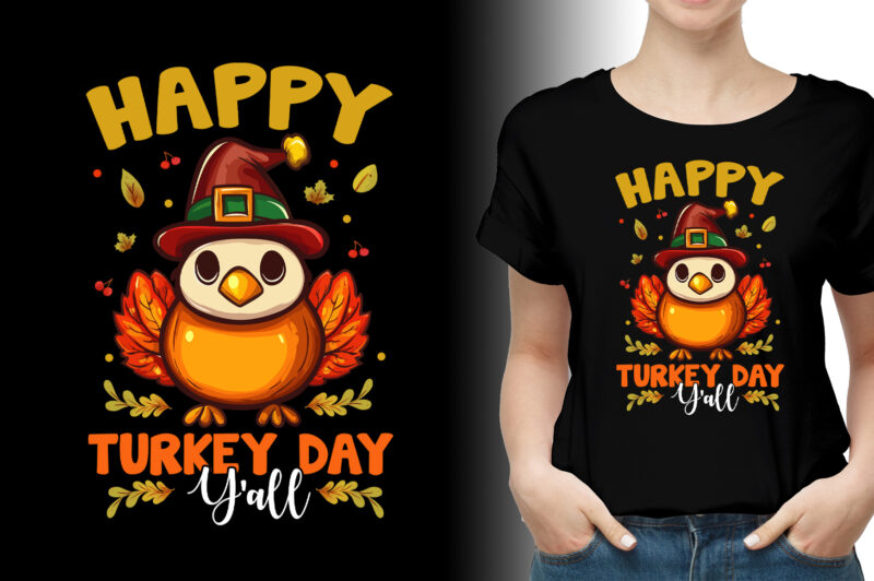 Happy Turkey Day Thanksgiving T-Shirt Design