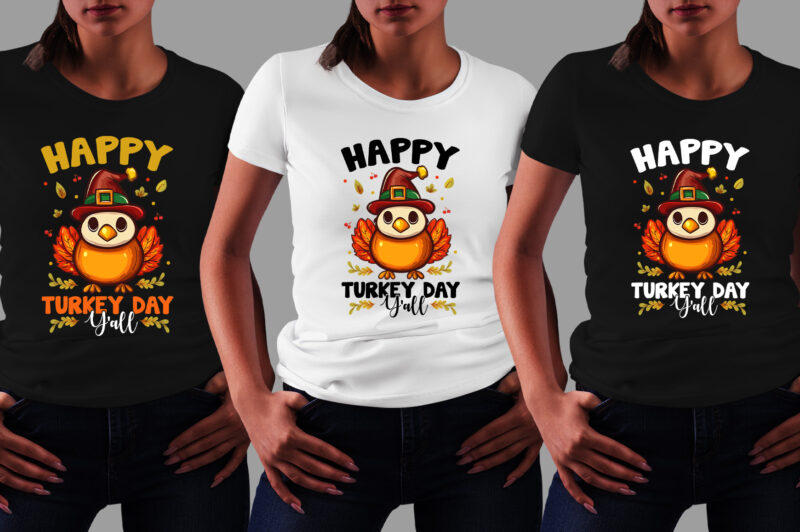 Happy Turkey Day Thanksgiving T-Shirt Design