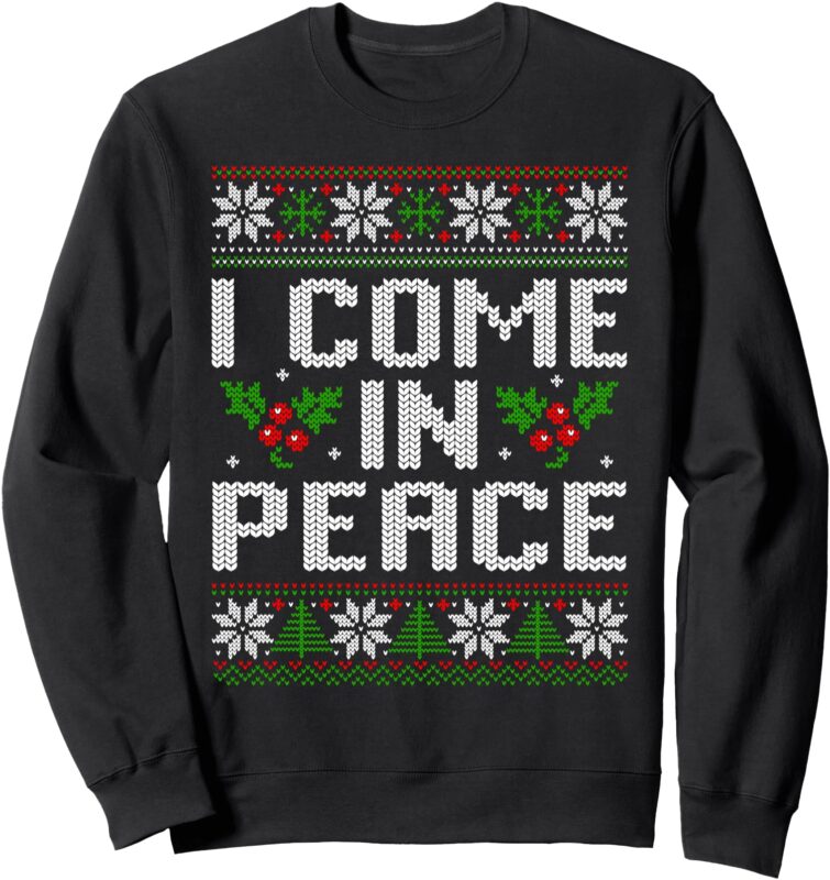 I Come In Peace Couple Matching Ugly Christmas Sweater Sweatshirt