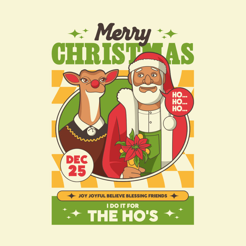 t-shirt vector Retro Christmas Design Bundle