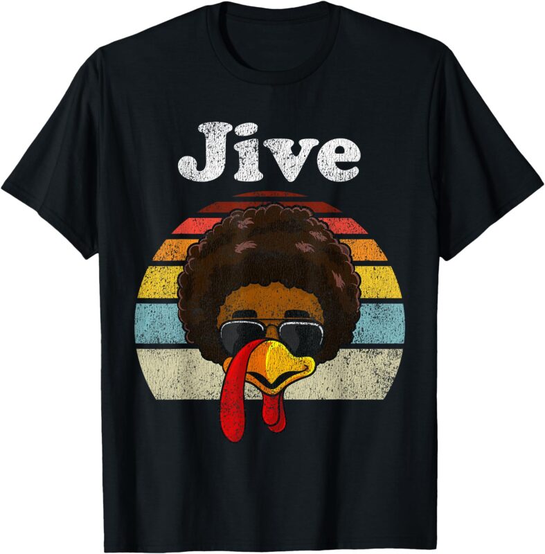 Jive Thanksgiving Turkey Day Funny Face Vintage Retro Style T-Shirt