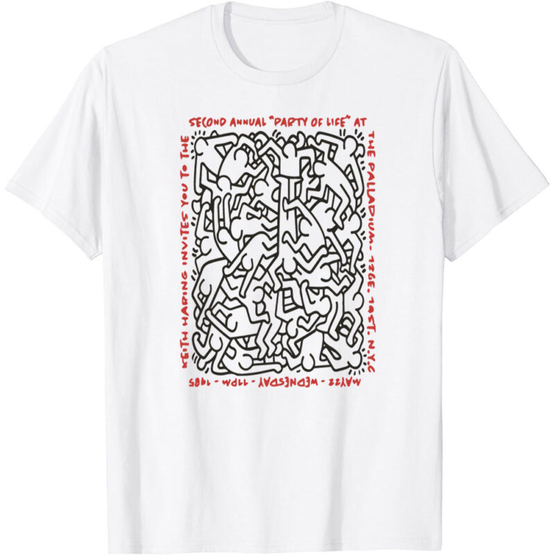 Keith Haring Party of Life Invitation T-Shirt