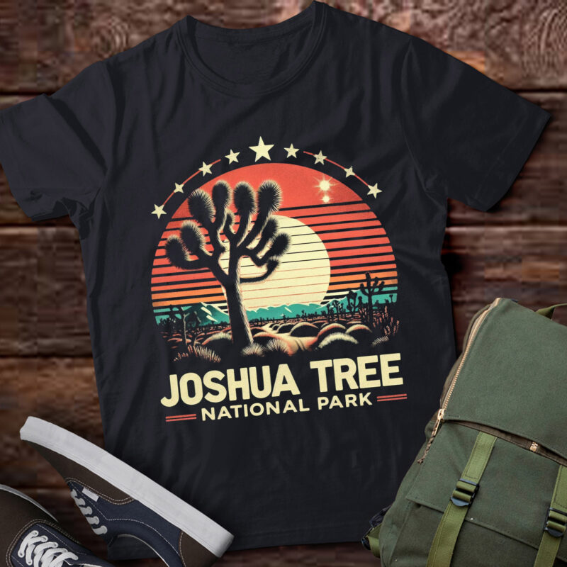 LT631-Vintage Joshua Tree National Park Retro Outdoor Camping Hike T-Shirt