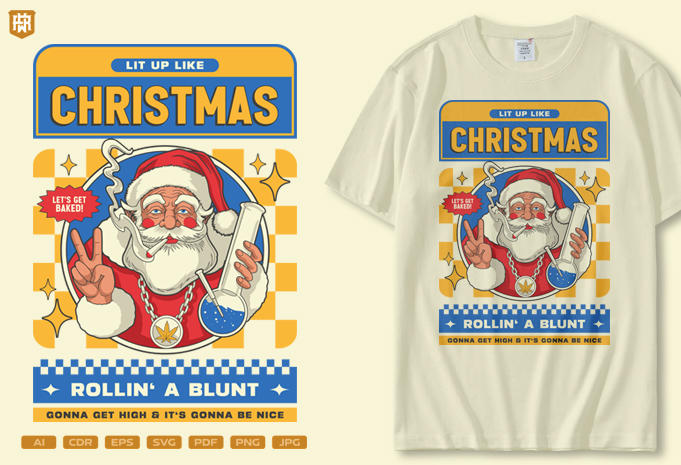 t-shirt vector Retro Christmas Design Bundle