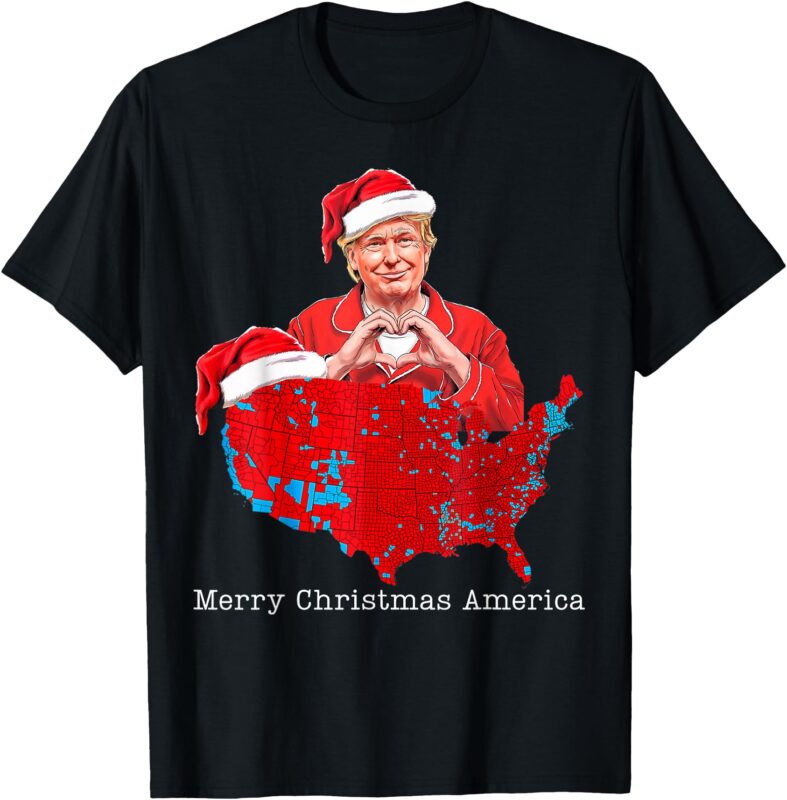 Merry Christmas America Donald Trump Coverage Xmas Pajamas T-Shirt
