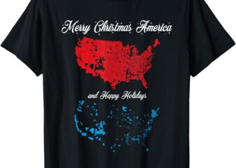 Merry Christmas America Funny 2024 Election Map Holiday T-Shirt