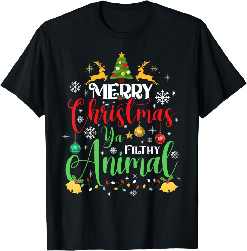 Merry Christmas Animal Filthy Ya Xmas Family Pajama T-Shirt