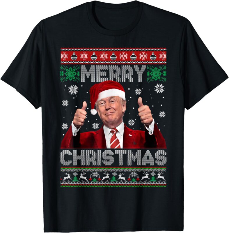 Merry Christmas Donald Trump Santa Family Xmas Ugly Sweater T-Shirt