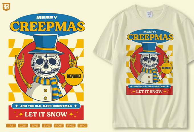 t-shirt vector Retro Christmas Design Bundle