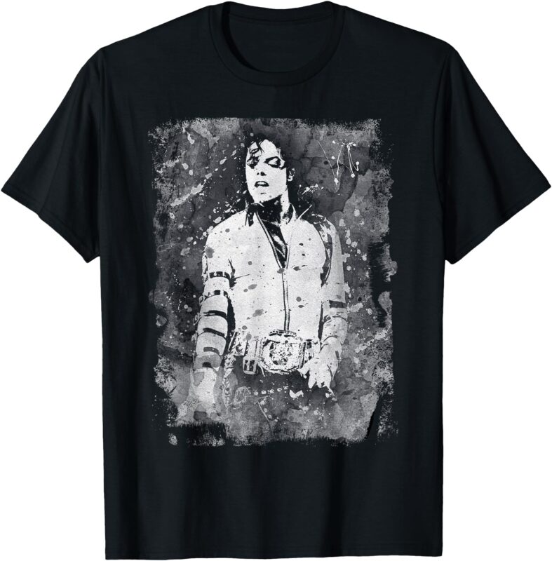 Michael Jackson Bad World Tour 1988 Black And White Splatter T-Shirt