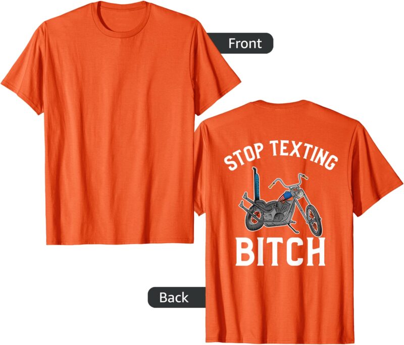 Motorcycle Stop Texting Mens Womens T-Shirt