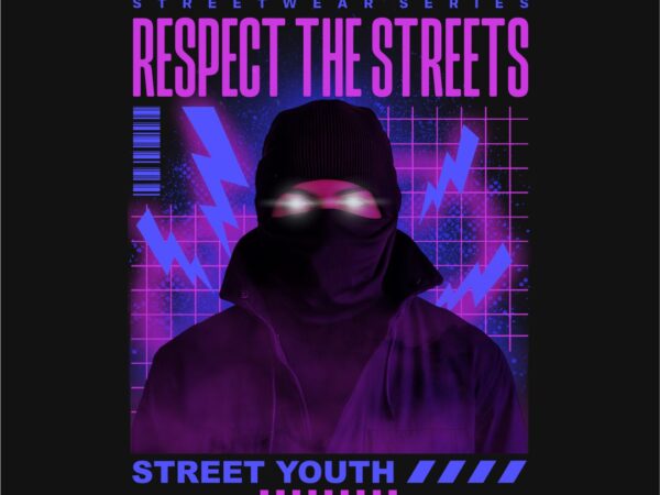Respect the street brutalism streetwear png t shirt design online
