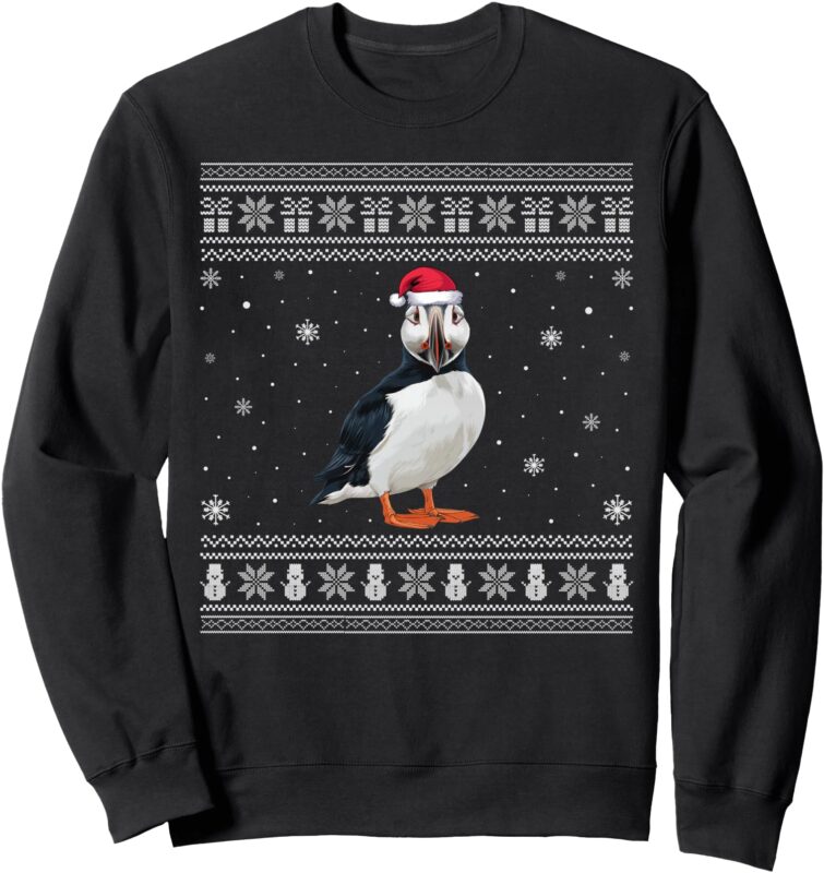 Puffin Lovers Men Women Santa Ugly Xmas Sweater Sweatshirt