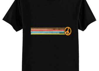 RETRO PEACE STRIPES – 70s Vintage Color Palette T-Shirt