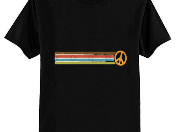 Retro peace stripes – 70s vintage color palette t-shirt