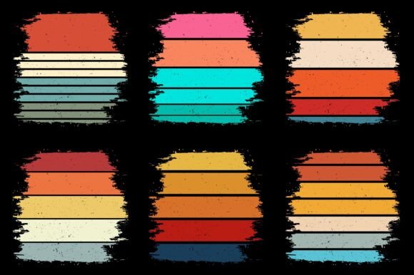 Sunset Retro Vintage Grunge Background Bundle