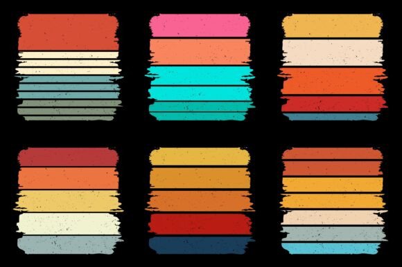 Sunset Retro Vintage Grunge Background Bundle