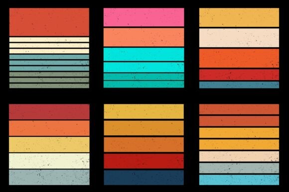 Sunset Retro Vintage Grunge Background Bundle