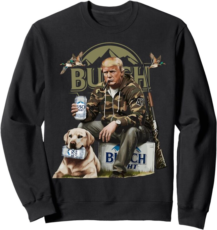 Retro Trump Hunting Deer Funny Beer Drinking Beer Hunting Sweatshirt