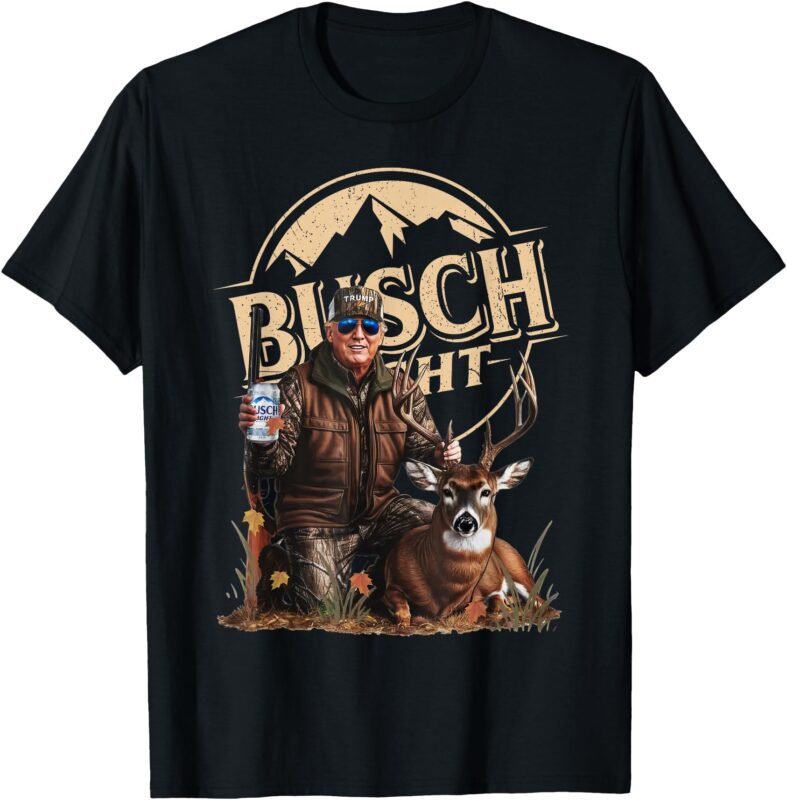 Retro Trump Hunting Deer Funny Beer Drinking Beer Hunting T-Shirt