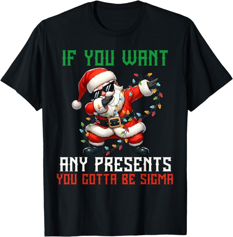 Sigma Santa Shirt Boys Dabbing Santa Funny Christmas Kids T-Shirt