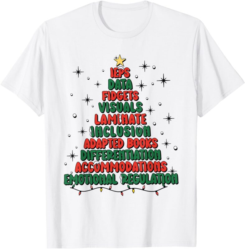 Special Ed Teacher Christmas Holiday Teacher Xmas Lights T-Shirt