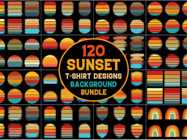 Sunset colorful t-shirt graphic bundle