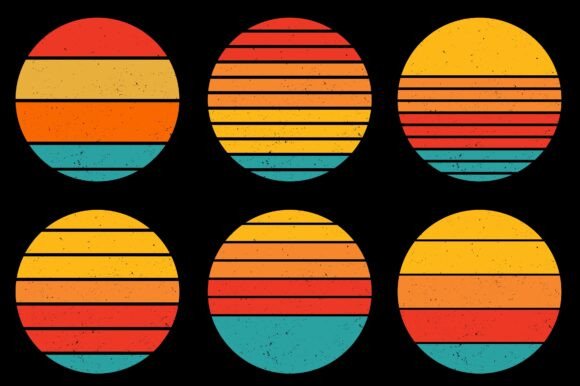 Sunset Colorful T-Shirt Graphic Bundle