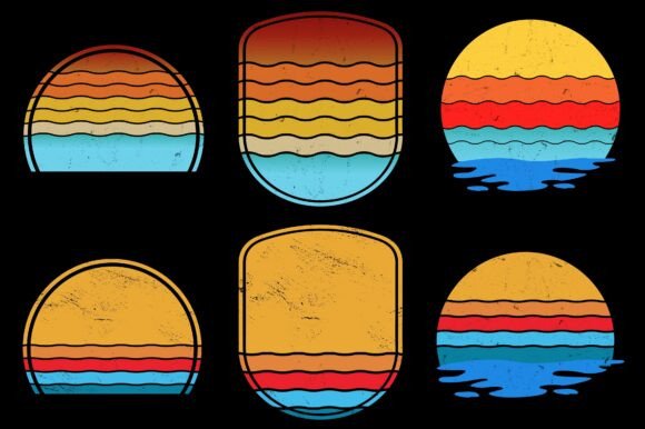 Sunset Colorful T-Shirt Graphic Bundle