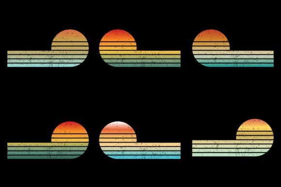 Sunset Colorful T-Shirt Graphic Bundle