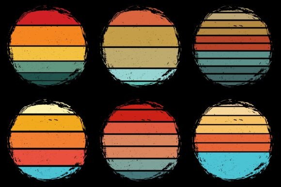 Sunset Colorful T-Shirt Graphic Bundle