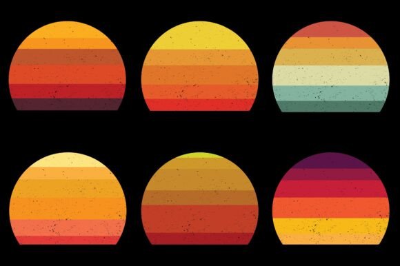 Sunset Colorful T-Shirt Graphic Bundle