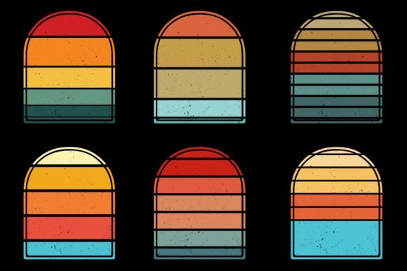 Sunset Colorful T-Shirt Graphic Bundle