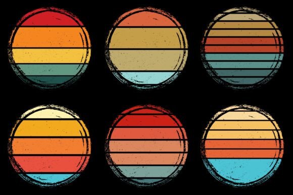 Sunset Colorful T-Shirt Graphic Bundle