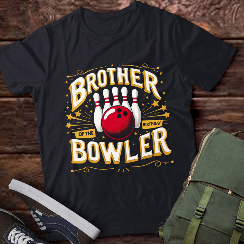 TA122-Brother Of The Birthday Bowler Kid Boy Girl Bowling Party T-Shirt