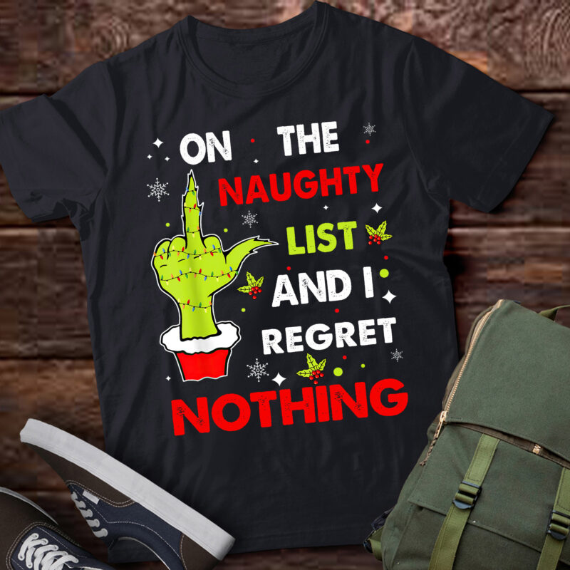 TA34-Funny Naughty List Christmas Tee – No Regrets!