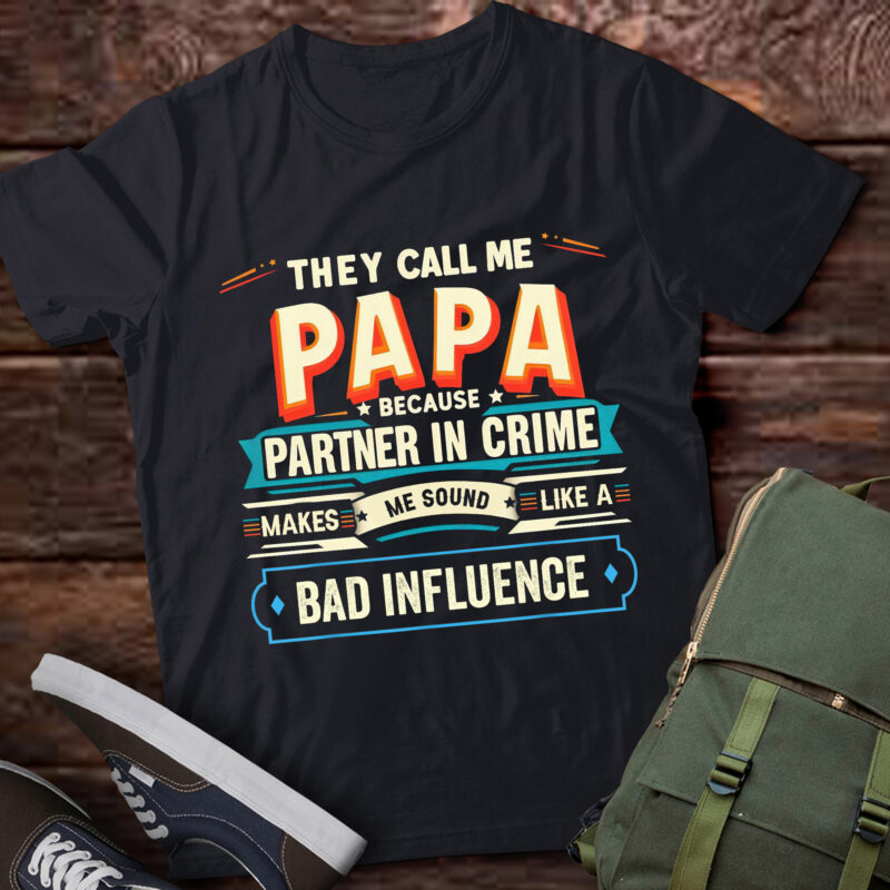 TA58-Funny Grandpa Papa Partner In Crime Dad T-Shirt
