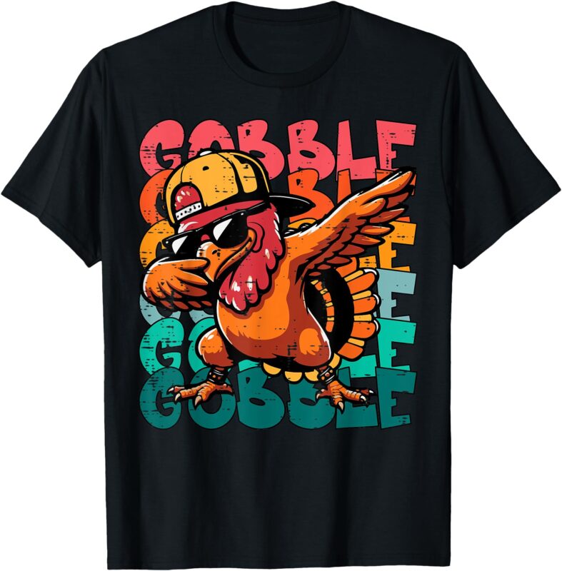 Thanksgiving Turkey Dab Gobble Funny Toddler Boys Kids Youth T-Shirt