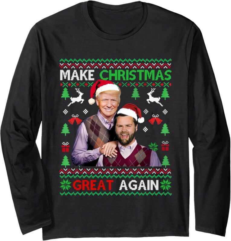 Trump Vance Brothers Funny Make Christmas Great Again Long Sleeve T-Shirt