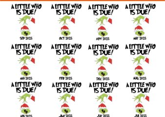 A Little Who Is Due SVG, The Man Behind The Little Who Svg, Pregnancy Announcement Christmas SVG, A Little Who Is Due May SVG