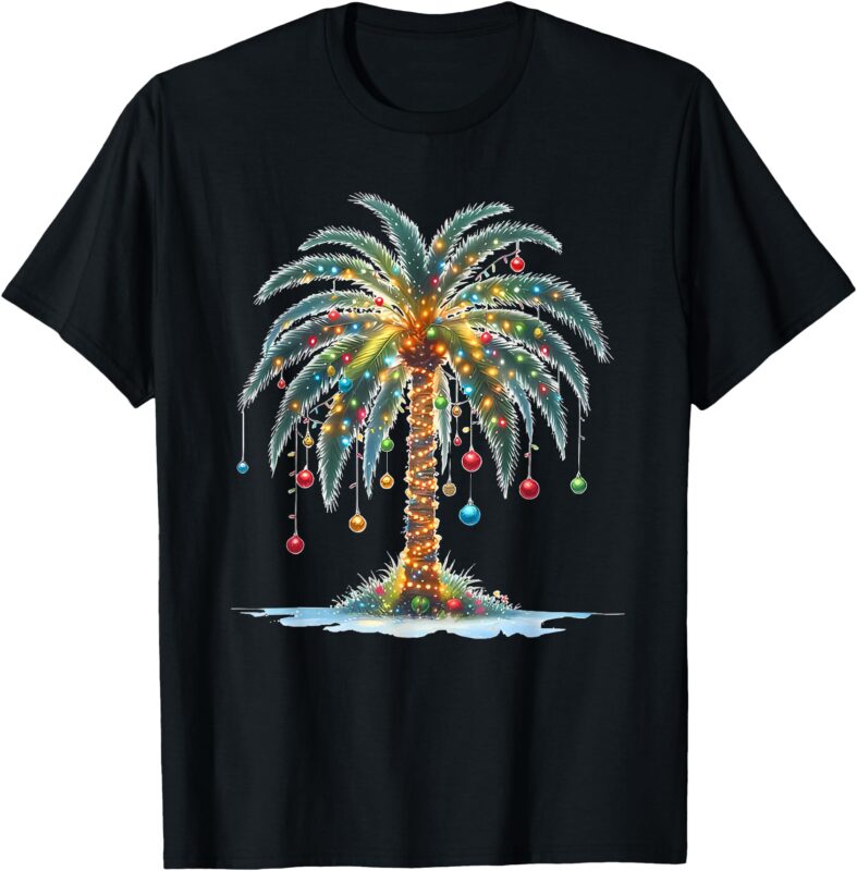 christmas palm tree print T-Shirt