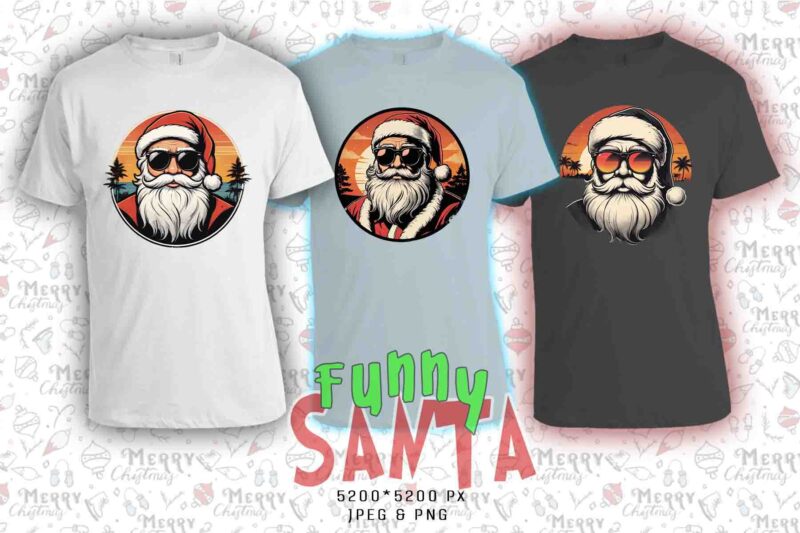 Popular Christmas Santa Claus t-shirt design bundle of 20 designs – download instantly T-Shirt Bundle