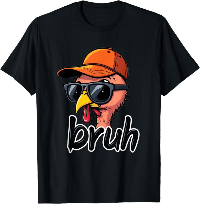 turkey face thanksgiving Bruh Boys Toddler youth man turkey T-Shirt