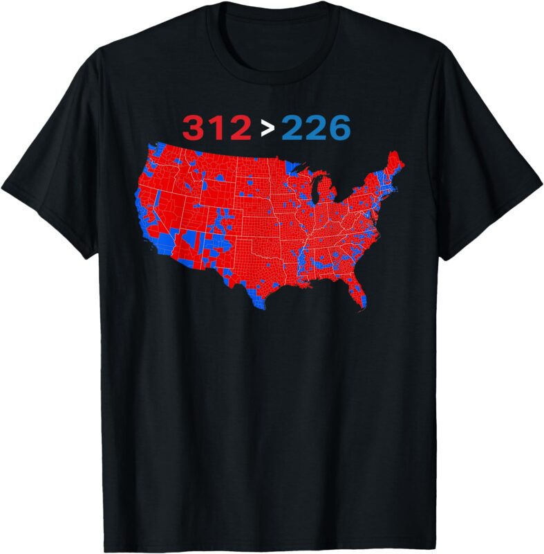 312 226 Red Wave Election Map T-Shirt