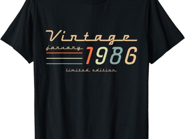 39th birthday gifts for men january 1986 39 year old bday t-shirt