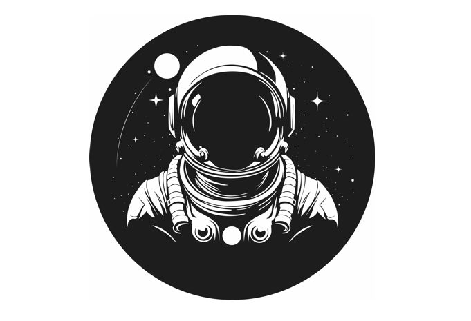 ASTRONAUT BLACK AND WHITE