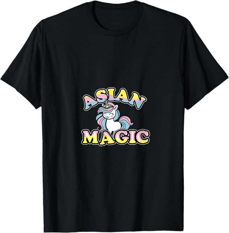 _Asian Magic_ Whimsical Pastel Unicorn Design – Playful T-Shirt