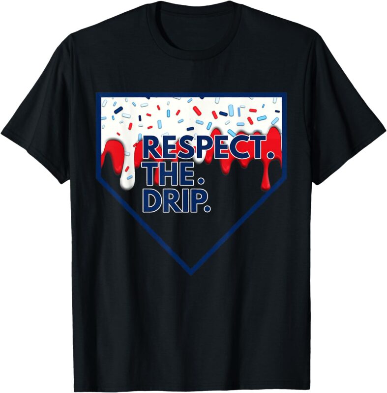 Baseball Home Plate Drip for Boys Ice Cream Spinkle T-Shirt