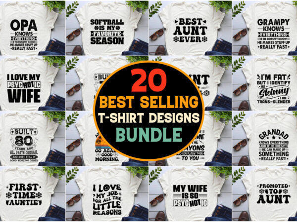 Pod best selling t-shirt design bundle